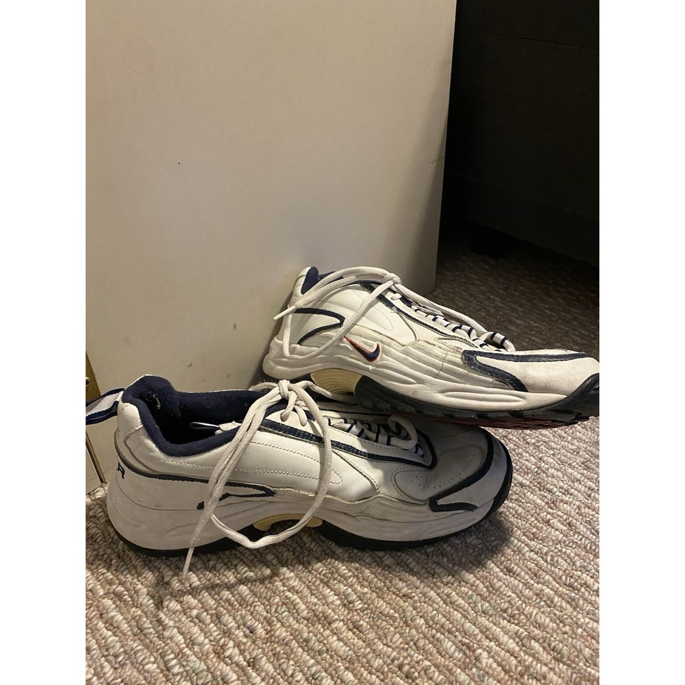 VTG 1999 Nike Air Cross Trainer White Navy 173197-143 Y2K Chunky Men's Size 10